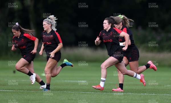 050722 - Wales Women Rugby Squad back in training as the road to the World Cup begins - Alex Callender and Eloise Hayward during training