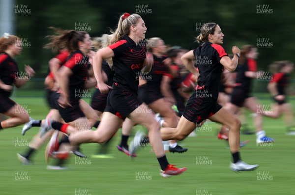 050722 - Wales Women Rugby Squad back in training as the road to the World Cup begins - Hannah Jones and Jasmine Joyce during training