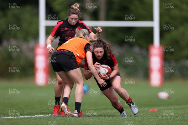 050722 - Wales Women Rugby Squad back in training as the road to the World Cup begins - Robyn Wilkins during training