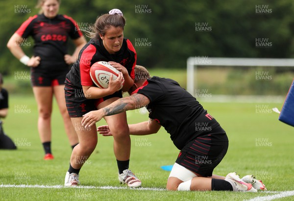 050722 - Wales Women Rugby Squad back in training as the road to the World Cup begins - Kayleigh Powell during training