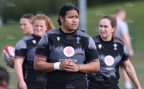 060423 -  Wales Women Rugby Squad Training session - Sisilia Tuipulotu during a training session ahead of their TicTok Women’s 6 Nations match against England