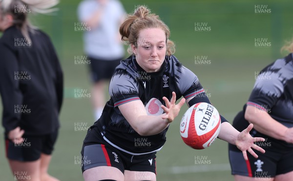 060423 -  Wales Women Rugby Squad Training session - Abbie Fleming during a training session ahead of their TicTok Women’s 6 Nations match against England