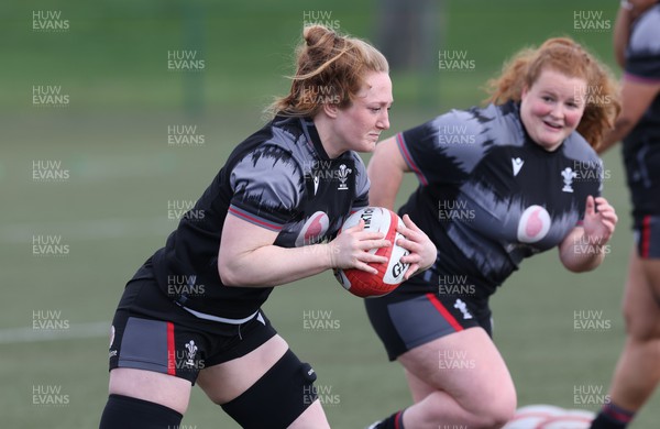 060423 -  Wales Women Rugby Squad Training session - Abbie Fleming during a training session ahead of their TicTok Women’s 6 Nations match against England