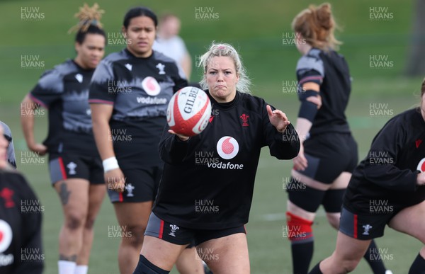 060423 -  Wales Women Rugby Squad Training session - Kelsey Jones during a training session ahead of their TicTok Women’s 6 Nations match against England