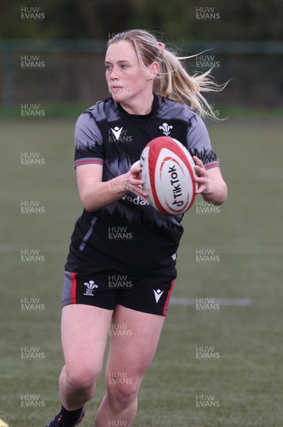060423 -  Wales Women Rugby Squad - Megan Webb during a training session ahead of their TicTok Women’s 6 Nations match against England