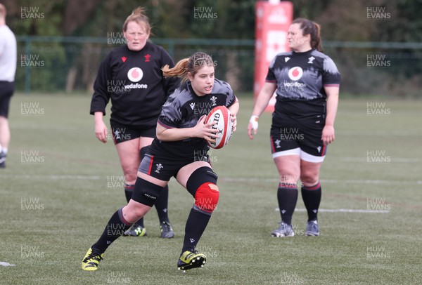 060423 -  Wales Women Rugby Squad - Bethan Lewis during a training session ahead of their TicTok Women’s 6 Nations match against England