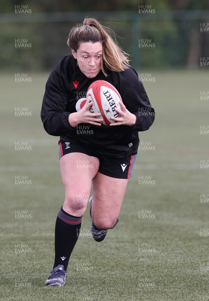 060423 -  Wales Women Rugby Squad - Cerys Hale during a training session ahead of their TicTok Women’s 6 Nations match against England