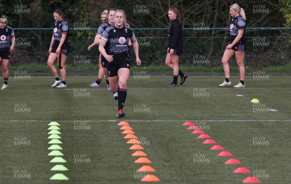 060423 -  Wales Women Rugby Squad - Hannah Jones during a training session ahead of their TicTok Women’s 6 Nations match against England