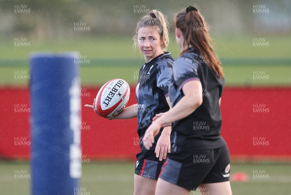 060423 -  Wales Women Rugby Squad - Elinor Snowsill during a training session ahead of their TicTok Women’s 6 Nations match against England