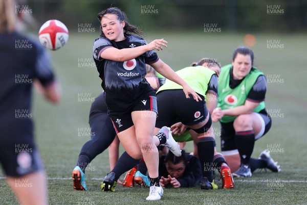 060423 -  Wales Women Rugby Squad - Megan Davies during a training session ahead of their TicTok Women’s 6 Nations match against England