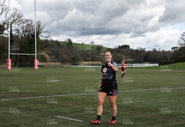 060423 -  Wales Women Rugby Squad Training session - Ffion Lewis during a training session ahead of their TicTok Women’s 6 Nations match against England