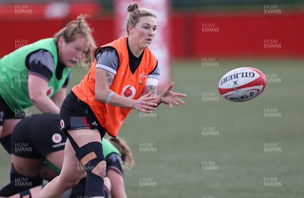 060423 -  Wales Women Rugby Squad Training session - Keira Bevan during a training session ahead of their TicTok Women’s 6 Nations match against England