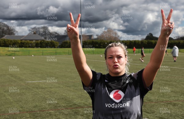 060423 -  Wales Women Rugby Squad - Kelsey Jones during a training session ahead of their TicTok Women’s 6 Nations match against England