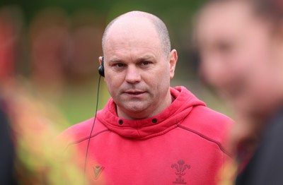 060526 - Wales Women Rugby Training Session - Sean Lynn, Wales Women head coach during training ahead of the 6 Nations match against Ireland
