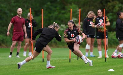 060526 - Wales Women Rugby Training Session - Kay] with Keira Bevan during training ahead of the 6 Nations match against Ireland