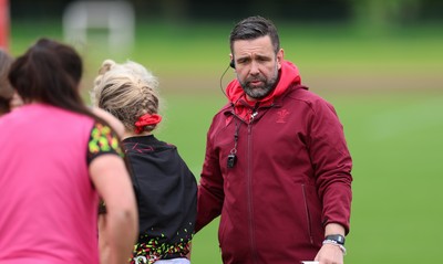 060526 - Wales Women Rugby Training Session - Steve Salvin, Wales Women interim forwards coach during training ahead of the 6 Nations match against Ireland