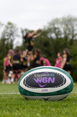 060526 - Wales Women Rugby Training Session - A match ball as the Wales team run through training ahead of the 6 Nations match against Ireland