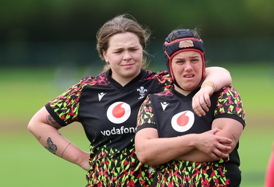060526 - Wales Women Rugby Training Session - Maisie Davies and Donna Rose during training ahead of the 6 Nations match against Ireland