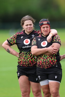 060526 - Wales Women Rugby Training Session - Maisie Davies and Donna Rose during training ahead of the 6 Nations match against Ireland