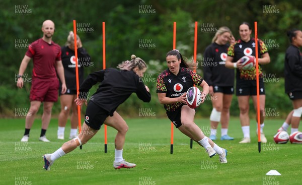 060526 - Wales Women Rugby Training Session - Kay] with Keira Bevan during training ahead of the 6 Nations match against Ireland