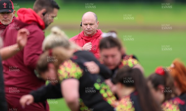 060526 - Wales Women Rugby Training Session - Sean Lynn, Wales Women head coach during training ahead of the 6 Nations match against Ireland