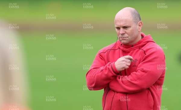060526 - Wales Women Rugby Training Session - Sean Lynn, Wales Women head coach during training ahead of the 6 Nations match against Ireland