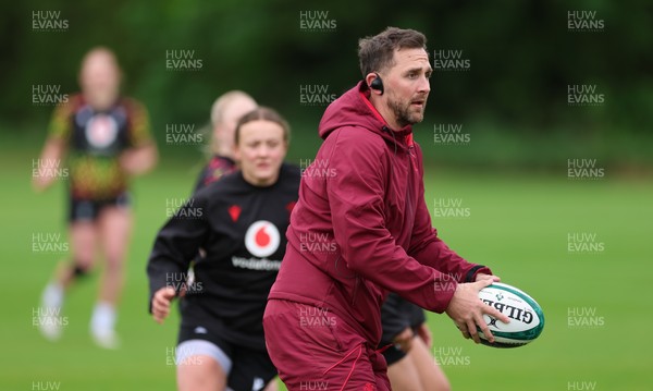 060526 - Wales Women Rugby Training Session - Ashley Beck, Wales Women interim attack coach during training ahead of the 6 Nations match against Ireland