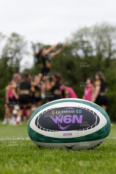060526 - Wales Women Rugby Training Session - A match ball as the Wales team run through training ahead of the 6 Nations match against Ireland