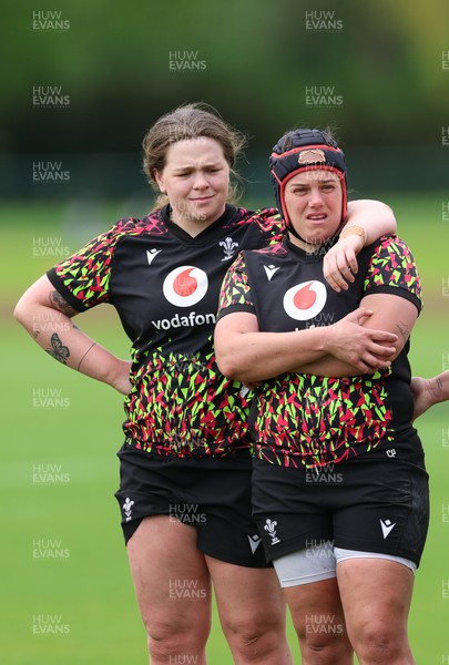 060526 - Wales Women Rugby Training Session - Maisie Davies and Donna Rose during training ahead of the 6 Nations match against Ireland