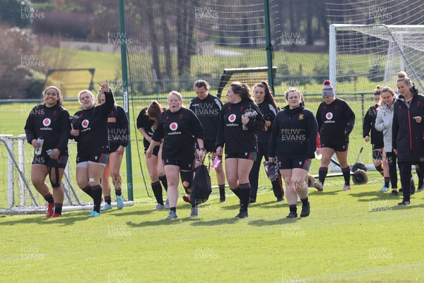 070323 - Wales Women Rugby Training Session - The Wales Women squad arrive for training