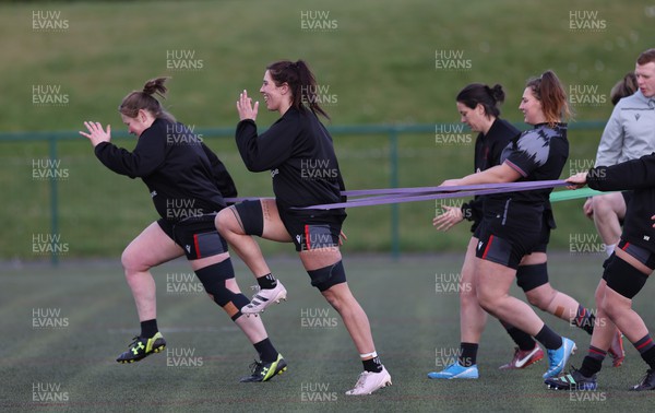 070323 - Wales Women Rugby Training Session - Wales Women team members during training session