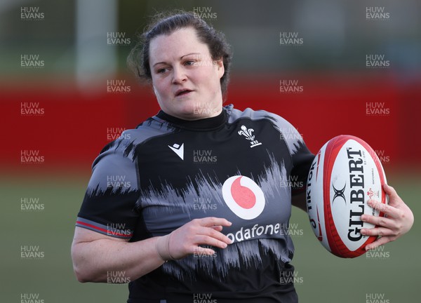 070323 - Wales Women Rugby Training Session - Abbey Constable during training session