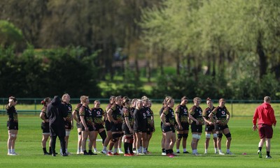 070426 - Wales Women Rugby Squad - The Wales team during training session ahead of the opening Women’s 6 Nations match against Scotland