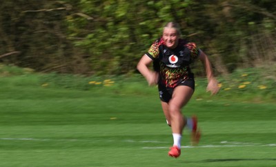 070426 - Wales Women Rugby Squad - Seren Singleton during training session ahead of the opening Women’s 6 Nations match against Scotland