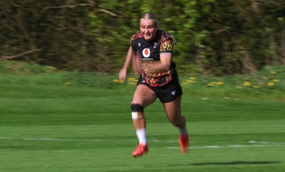 070426 - Wales Women Rugby Squad - Seren Singleton during training session ahead of the opening Women’s 6 Nations match against Scotland