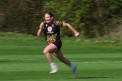 070426 - Wales Women Rugby Squad - Carys Cox during training session ahead of the opening Women’s 6 Nations match against Scotland
