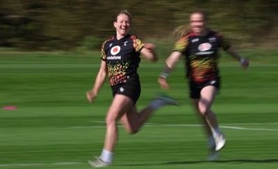 070426 - Wales Women Rugby Squad - Carys Cox during training session ahead of the opening Women’s 6 Nations match against Scotland