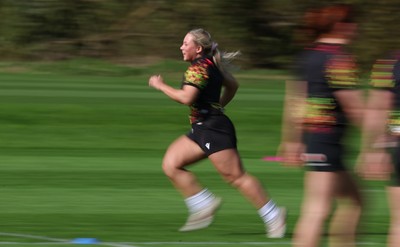 070426 - Wales Women Rugby Squad - Kelsie Webster during training session ahead of the opening Women’s 6 Nations match against Scotland