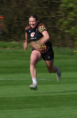 070426 - Wales Women Rugby Squad - Carys Cox during training session ahead of the opening Women’s 6 Nations match against Scotland