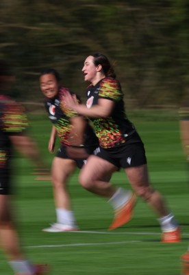 070426 - Wales Women Rugby Squad - Courtney Keight during training session ahead of the opening Women’s 6 Nations match against Scotland
