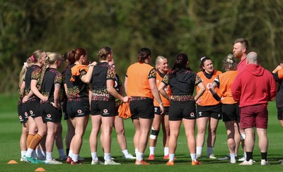 070426 - Wales Women Rugby Squad - The Wales squad during training session ahead of the opening Women’s 6 Nations match against Scotland