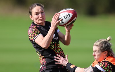 070426 - Wales Women Rugby Squad - Jasmine Joyce during training session ahead of the opening Women’s 6 Nations match against Scotland