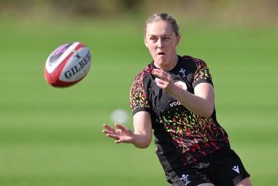 070426 - Wales Women Rugby Squad - Hannah Dallavalle during training session ahead of the opening Women’s 6 Nations match against Scotland