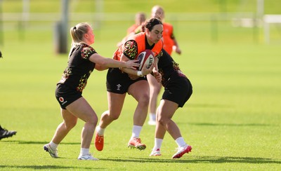 070426 - Wales Women Rugby Squad - Courtney Keight during training session ahead of the opening Women’s 6 Nations match against Scotland