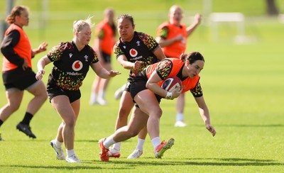 070426 - Wales Women Rugby Squad - Courtney Keight during training session ahead of the opening Women’s 6 Nations match against Scotland