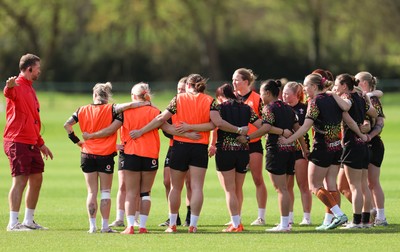 070426 - Wales Women Rugby Squad - The Wales squad during training session ahead of the opening Women’s 6 Nations match against Scotland