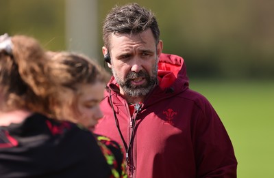 070426 - Wales Women Rugby Squad - Steve Salvin, Wales Women interim forwards coach during training session ahead of the opening Women’s 6 Nations match against Scotland