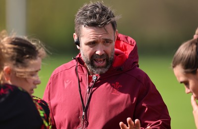 070426 - Wales Women Rugby Squad - Steve Salvin, Wales Women interim forwards coach during training session ahead of the opening Women’s 6 Nations match against Scotland