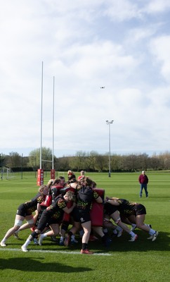 070426 - Wales Women Rugby Squad - The Wales team during training session ahead of the opening Women’s 6 Nations match against Scotland
