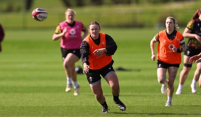 070426 - Wales Women Rugby Squad - Lleucu George during training session ahead of the opening Women’s 6 Nations match against Scotland